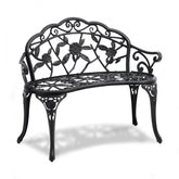Outdoor Bench, 38.8 inches Metal Garden Bench for Outdoors,480 lbs Load Capacity Bench, Outdoor Garden Park Bench with Backrest and Armrests, Patio Bench for Garden, Park, Yard, Front Porch